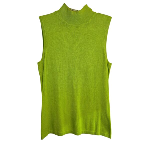 Investments Small  Green Sleeveless Sweater Women's Top Shirt Miss Size 4 6 S - Picture 2 of 5